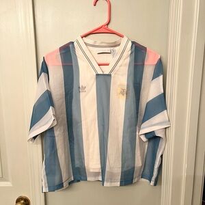 Adidas Argentina Striped Messi Fashion Jersey